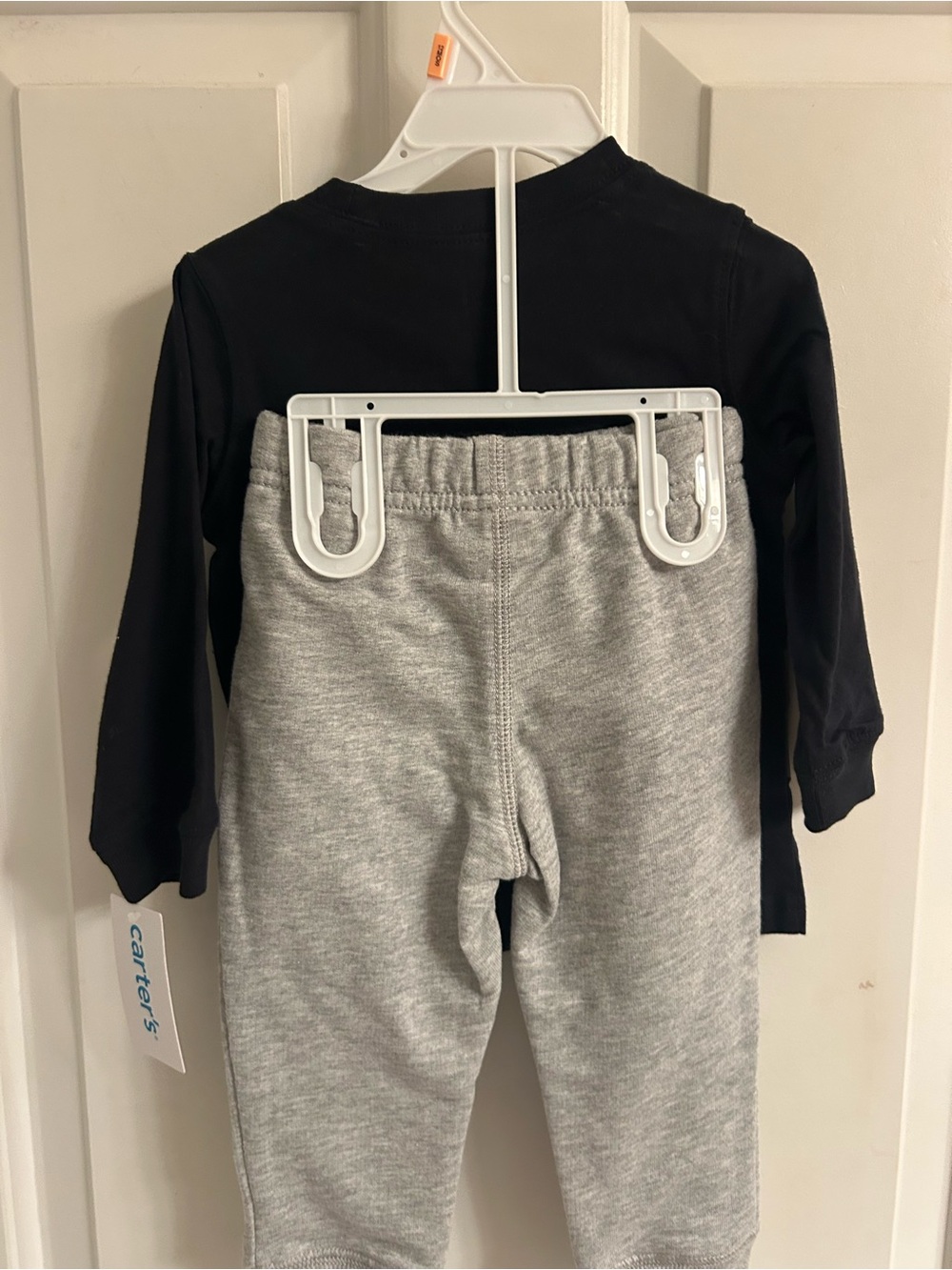 NWT-Carter's Black Halloween Dino Long Sleeve Tee With Gray Sweatpants - Picture 7 of 9